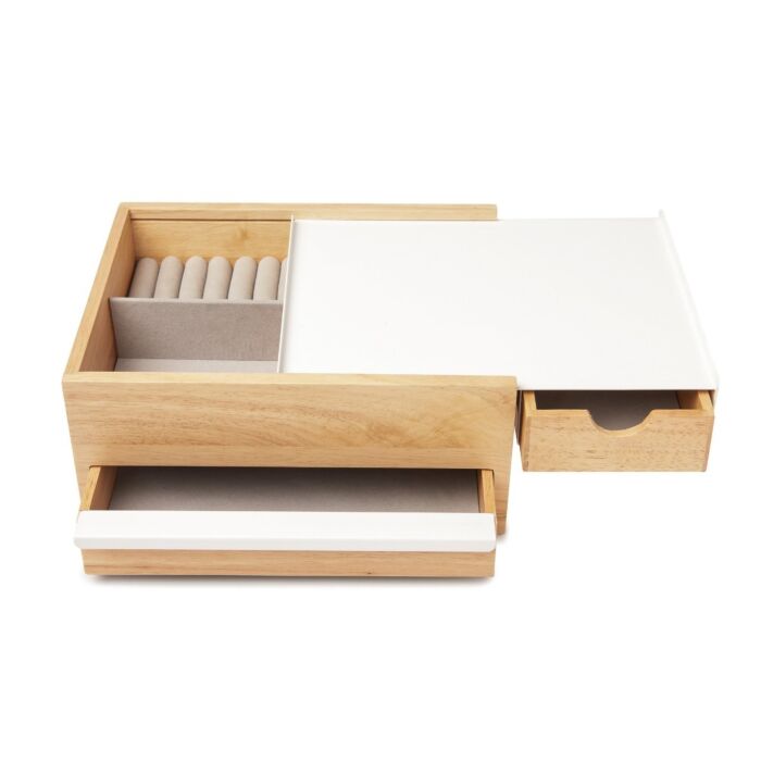 Umbra - Stowit Jewellery Box - White/Natural